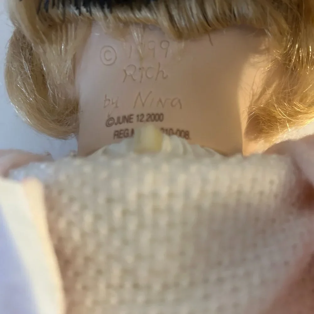 Rich By Nina  2000 Blonde Hair Blue Eyes Weighted Doll w/Realistic Eye lashes
